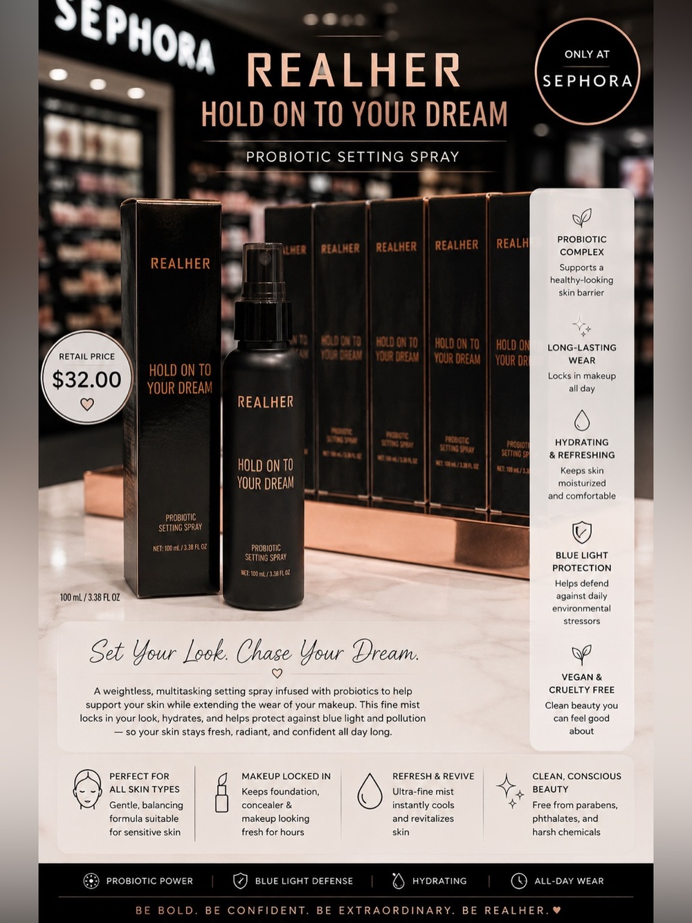 REALHER Hold On To Your Dream Probiotic Setting Spray -